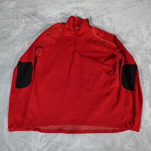 Vintage Patagonia 1/4 Zip Pullover Mens Large Wool Blend Elbow Patch Hiking Red